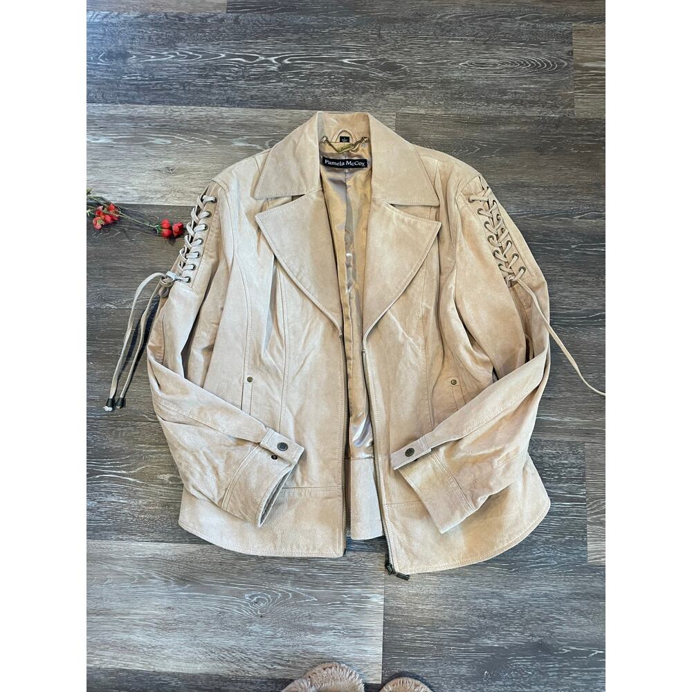 (Sold)Pamela Mccoy leather suede jacket